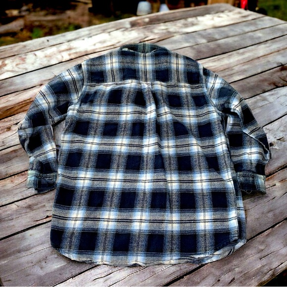 VTG ⭐️ PINE PEEK BLUES Boys long sleeve flannel- Large 14/16 - Picture 2 of 4